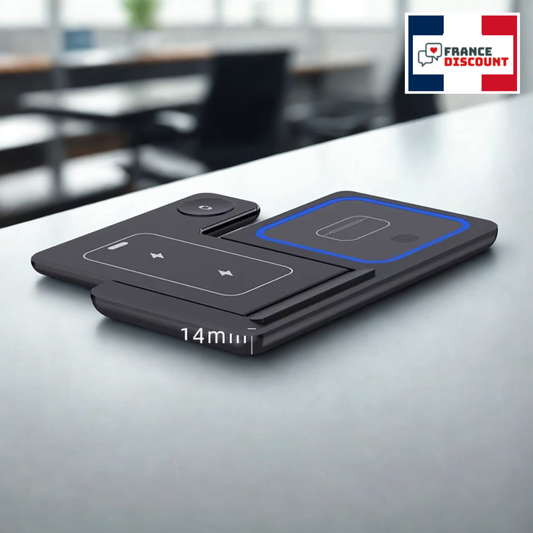 Station de Charge Sans Fil 3 en 1 — 30W Pliable, iPhone & Apple Watch & AirPods