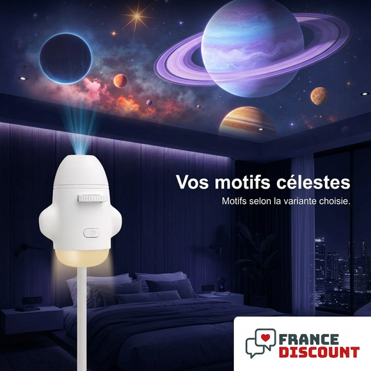 Projection céleste dans une pièce sombre, motifs selon variante