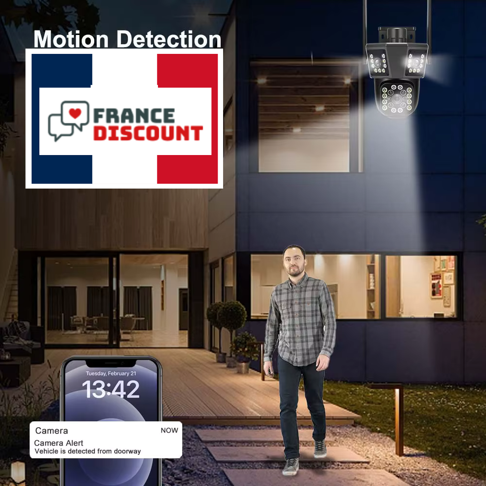 Caméra Extérieure WiFi 6K 12MP — Zoom 8x, Suivi IA & PTZ Étanche
