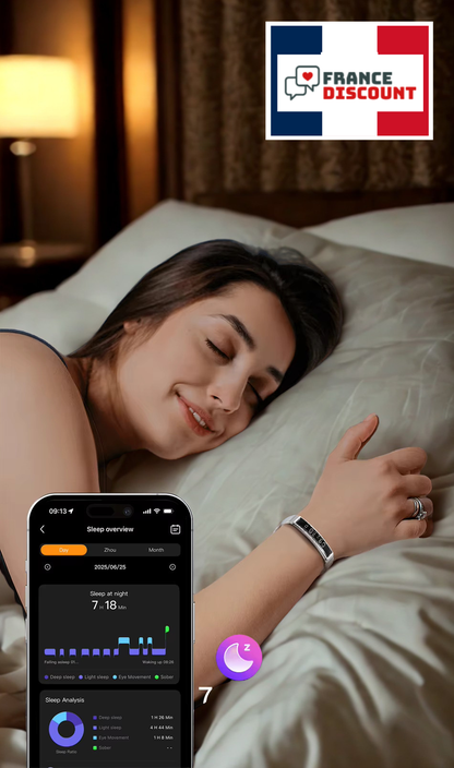 Bracelet Connecté Sport & Santé — Suivi Sommeil, Cardio & Podomètre