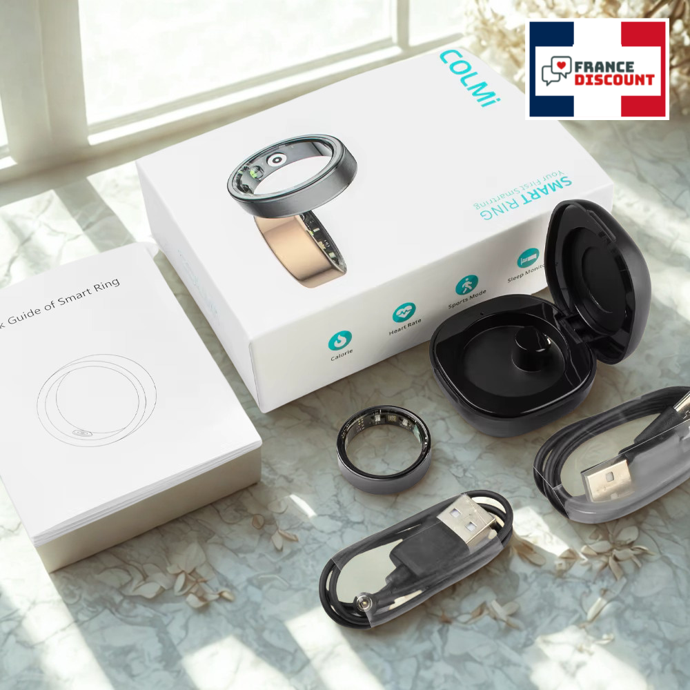 Bague Connectée COLMI R09 — Santé, Sommeil & Température Corporelle