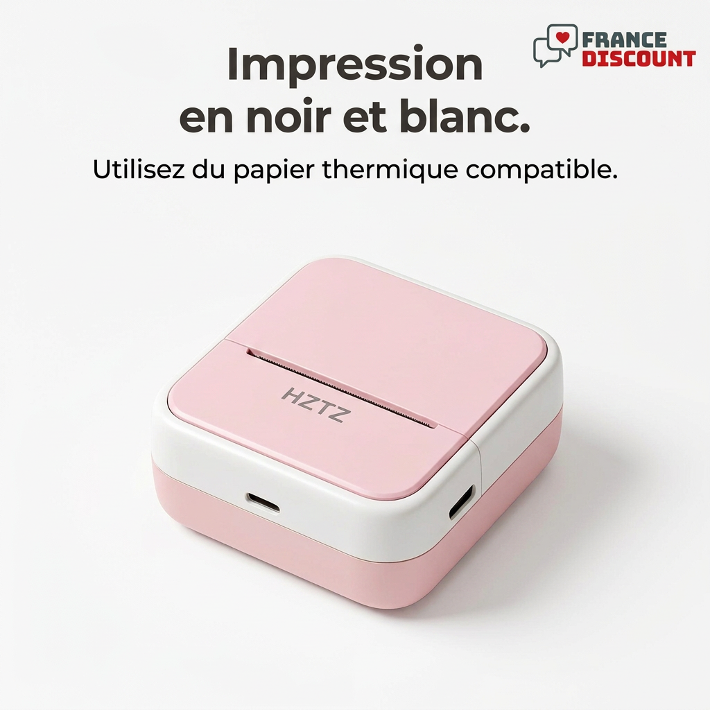 Impression noir et blanc sur papier thermique compatible