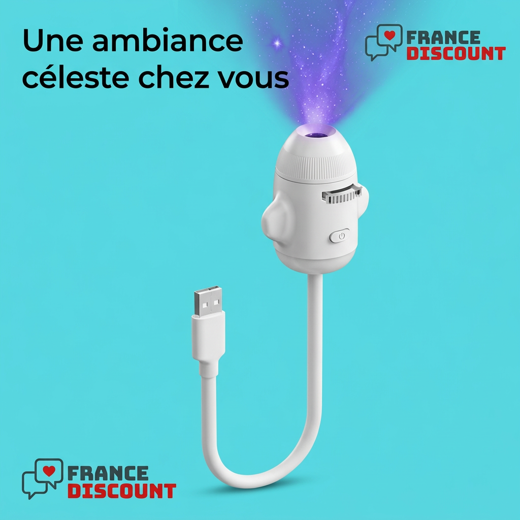 Projecteur fusée sur fond turquoise moderne