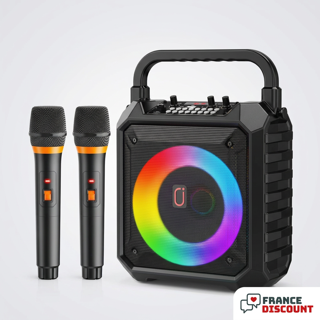 Enceinte et microphones en studio