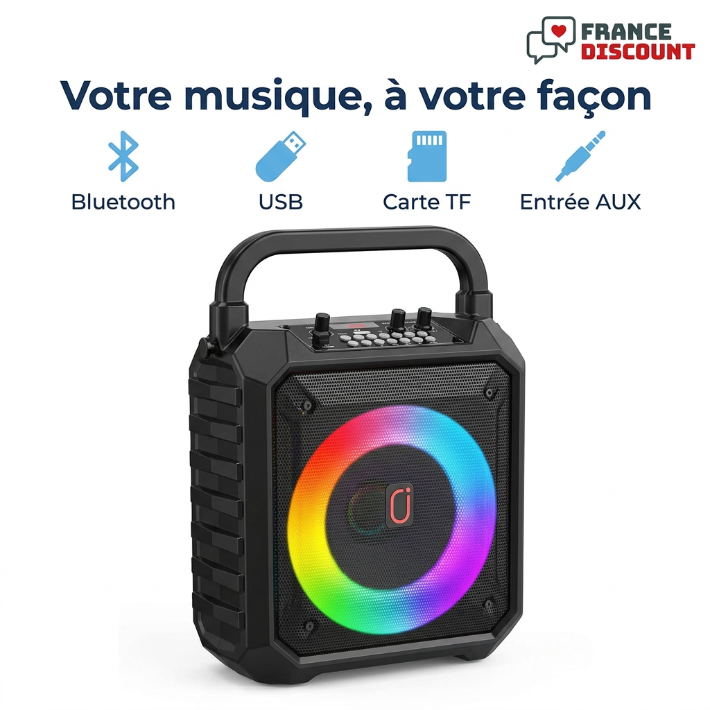 Sources Bluetooth, USB, carte TF et AUX