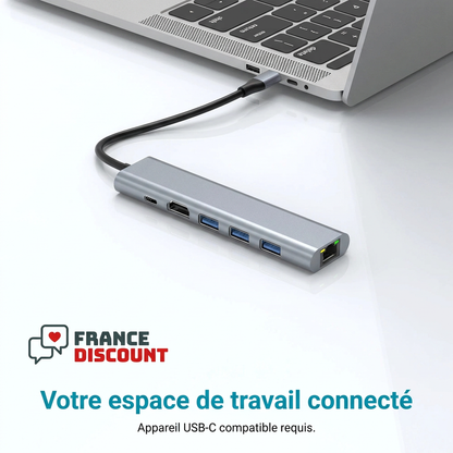 Hub USB-C connecté à un ordinateur