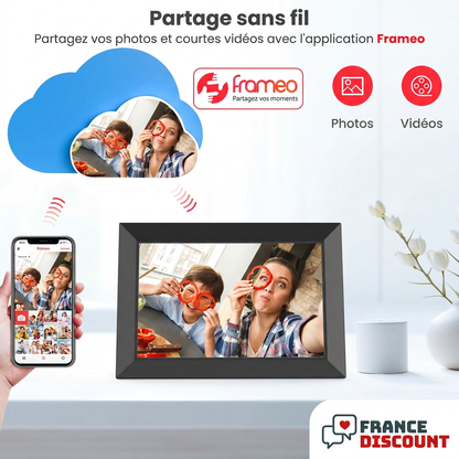 Partage sans fil via Frameo, explications françaises