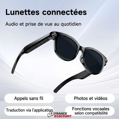 Lunettes fournisseur à verres sombres, présentation des fonctions en français