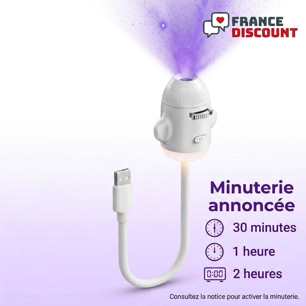 Minuterie annoncée 30 minutes, 1 heure ou 2 heures
