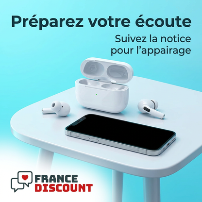 Préparation des écouteurs pour l’appairage selon la notice