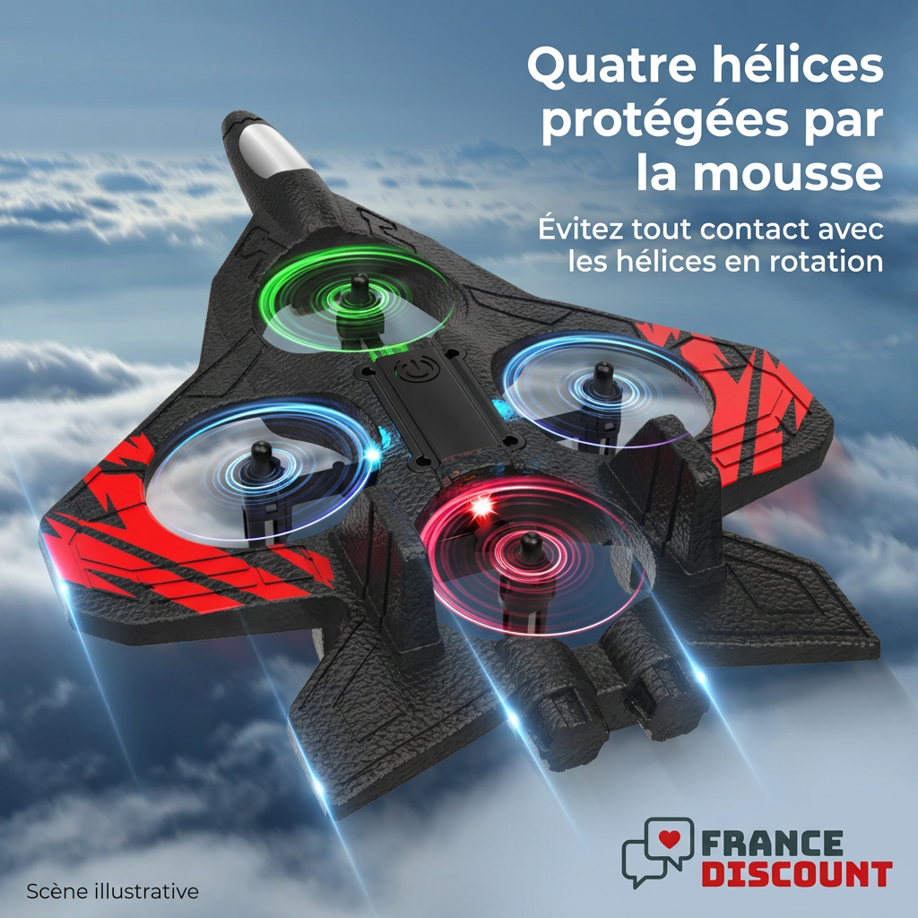 Quatre hélices entourées de mousse et précaution