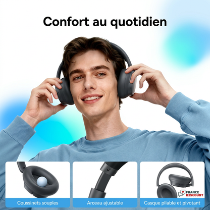 Coussinets, arceau ajustable et casque pliable